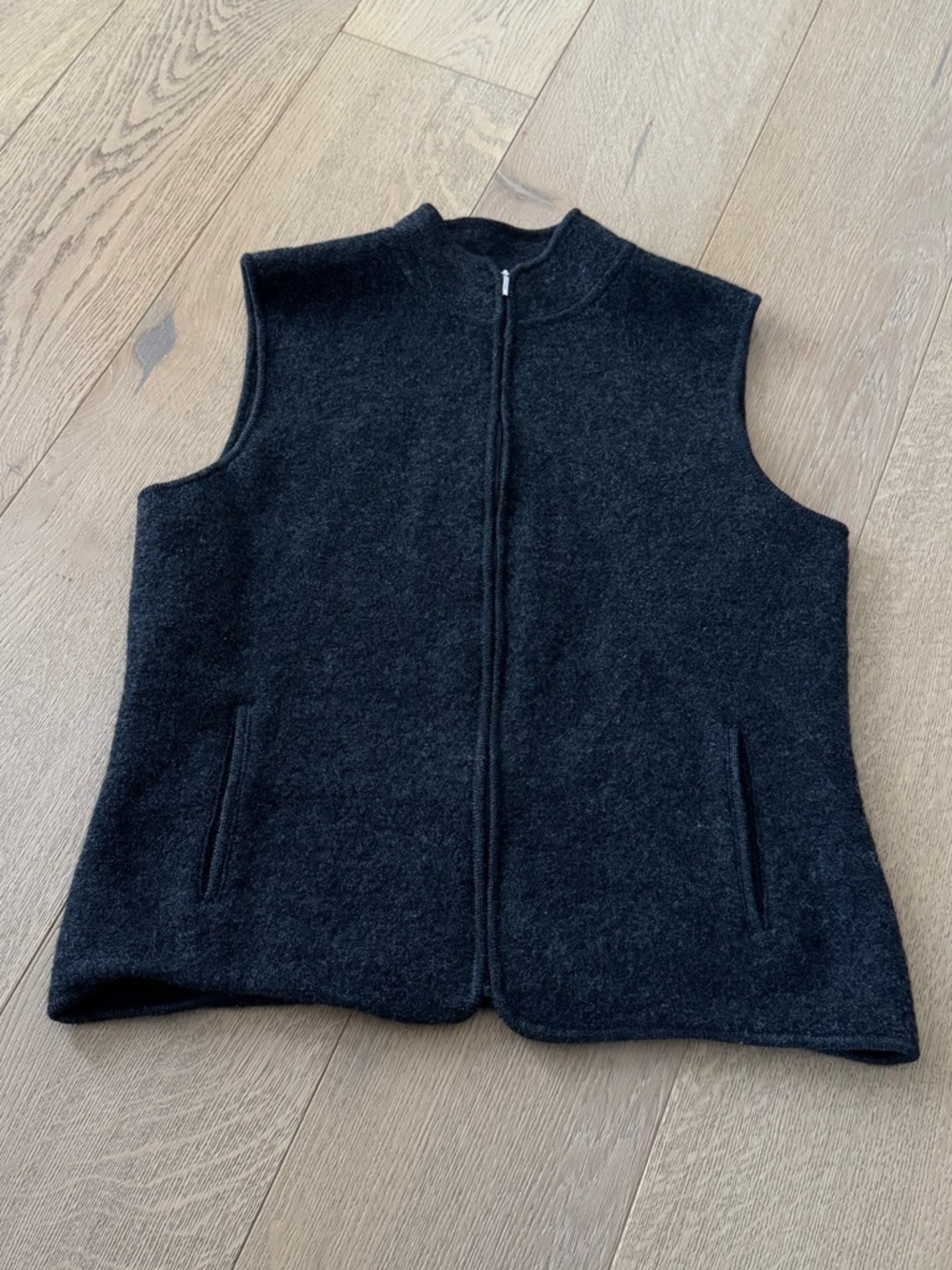 Talbots 100% Wool Black Vest Size Medium